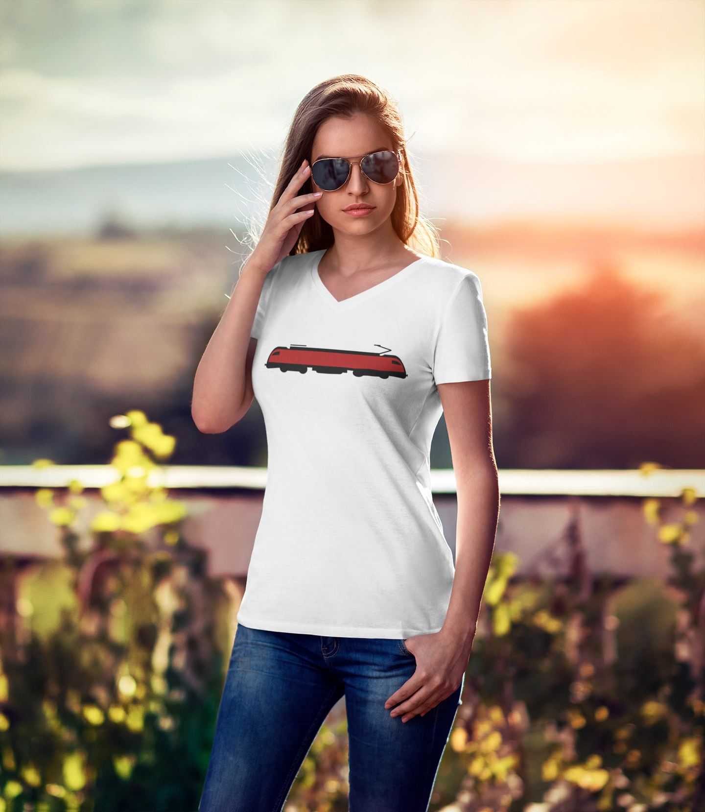 BauReihe Clothing Mini Machine Women Short Sleeve V-Neck T-Shirt