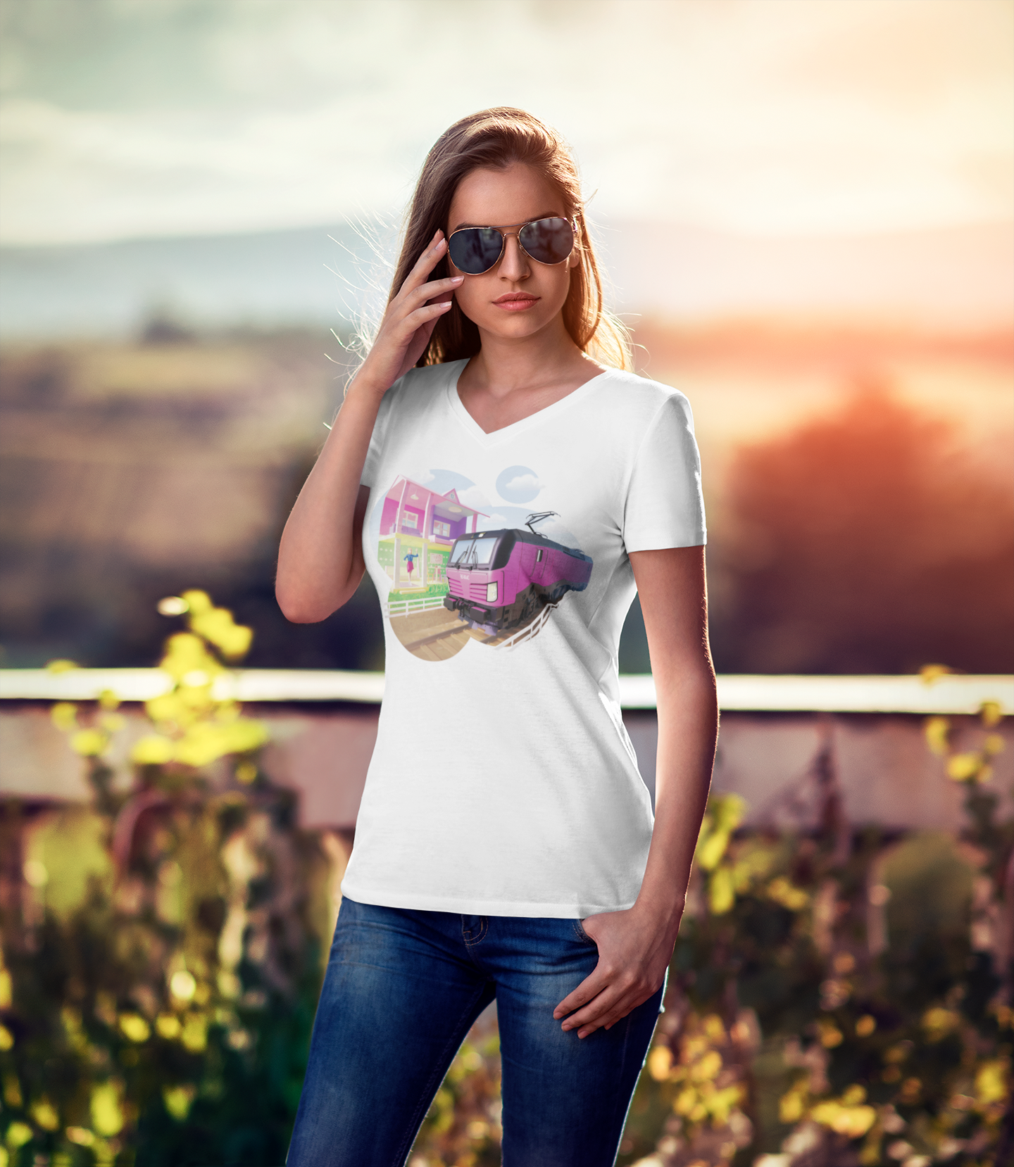 BauReihe Clothing Cotton Candy Women Short Sleeve V-Neck T-Shirt